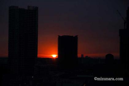 夜明け 幕張副都心 日の出